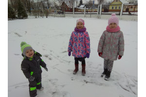 Работа участника фотоконкурса «Первый снег ...радость для деток...»
